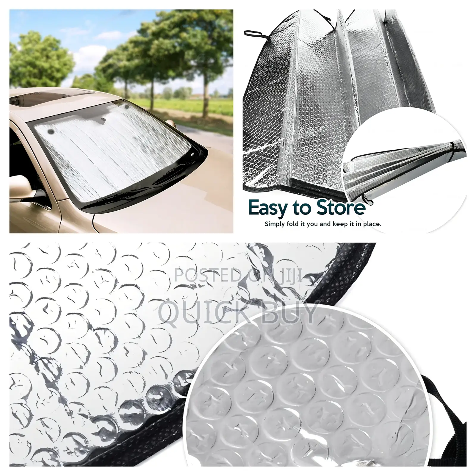 Premium Quality Accordion Metallic Reflective Car Sun Shade