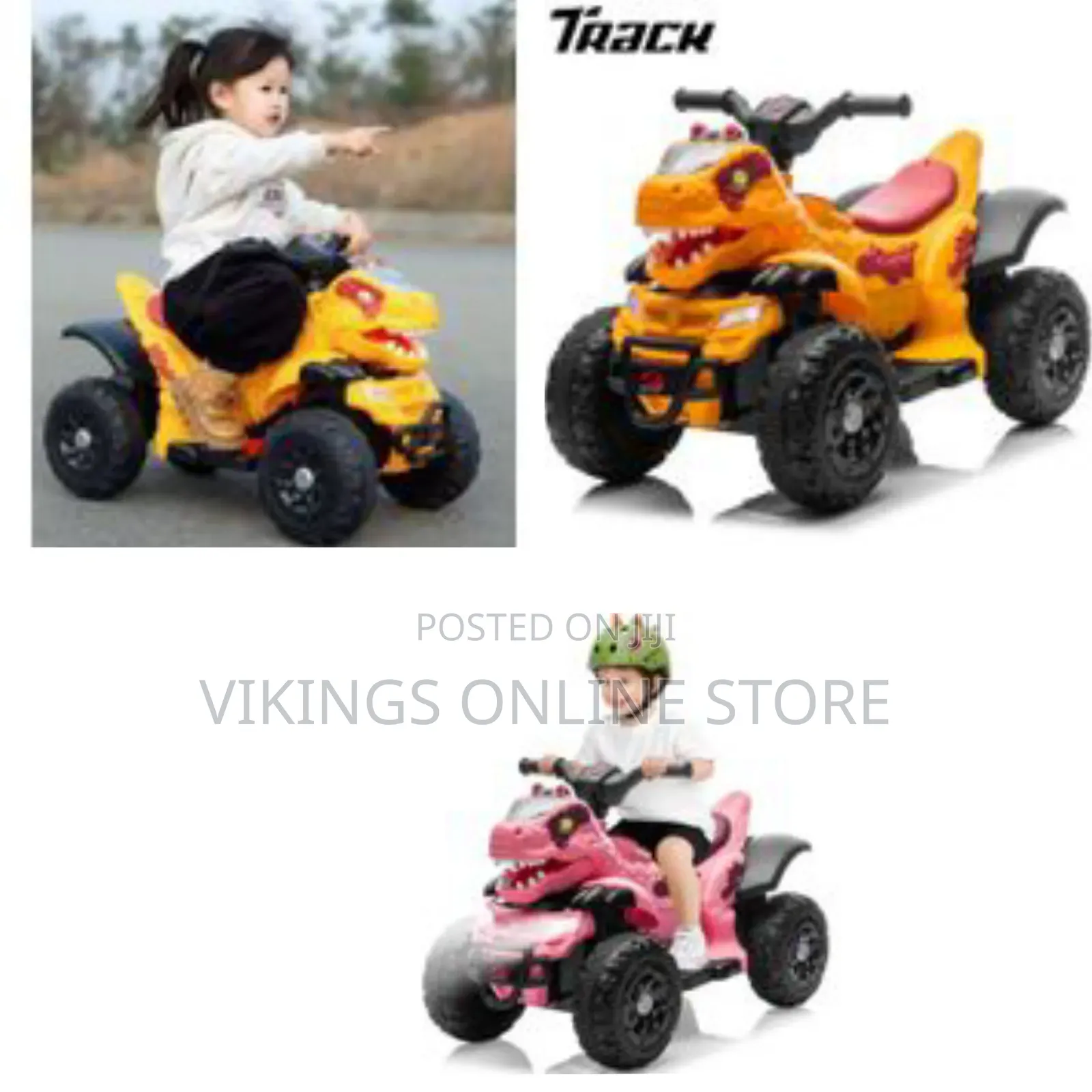 Track Seven 12v Kids Dinosuar Ride on Atv, Ride on Toy Dinosaur Design