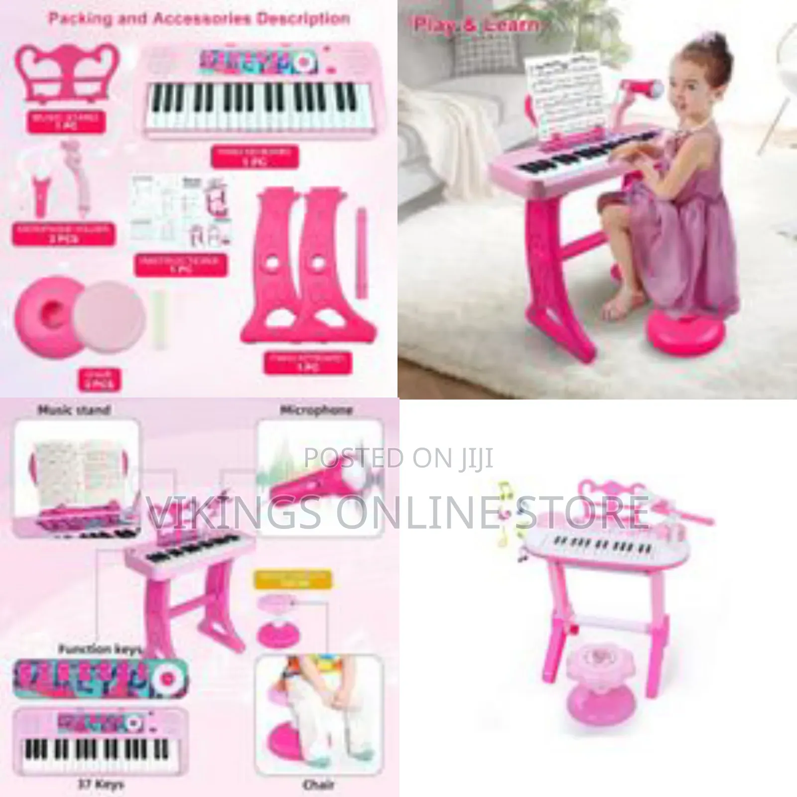 Love Mini Kids Keyboard Toys for Girls - 37 Keys Pianos Toy With Stool