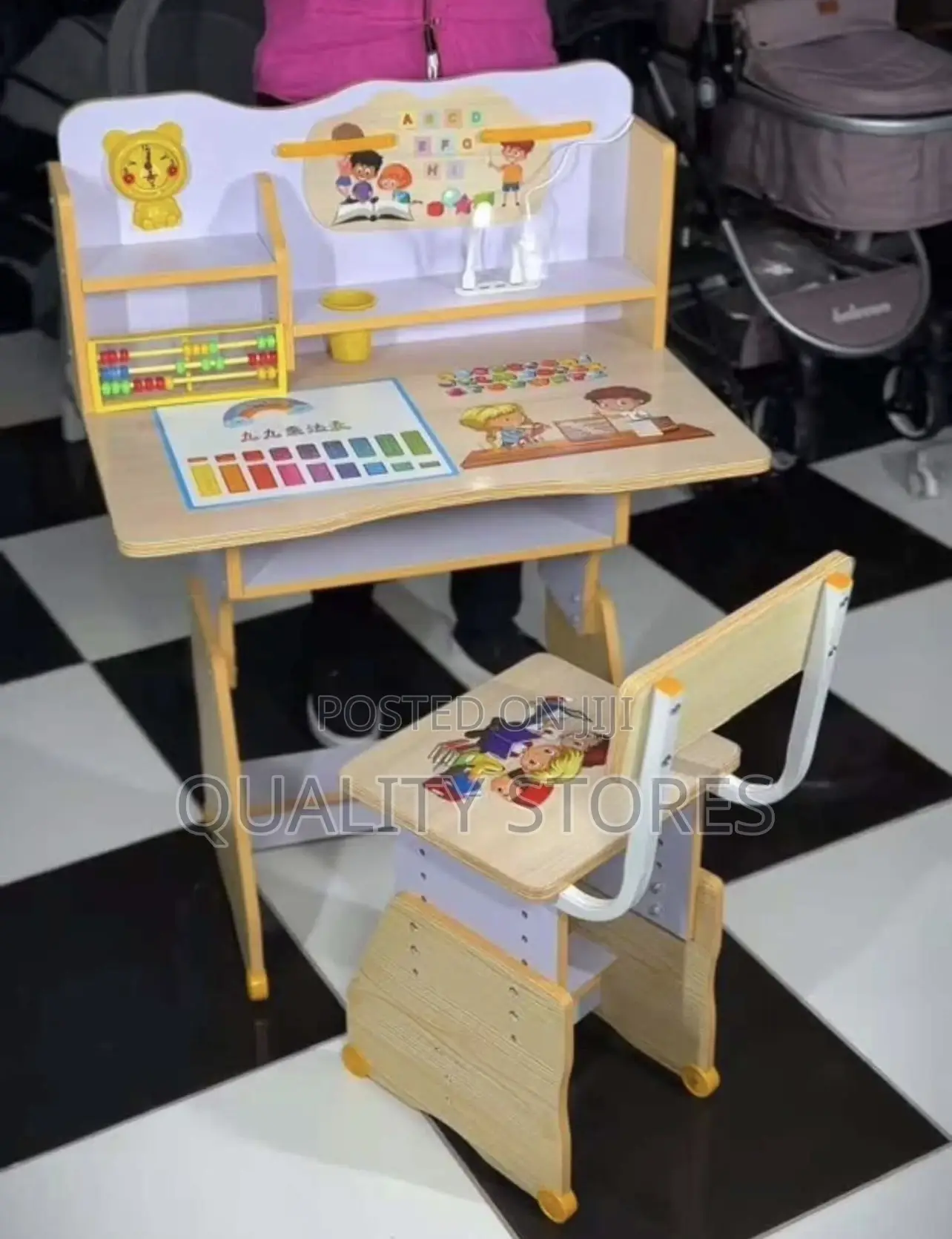 Wooden Kids Table and Chair Brown
