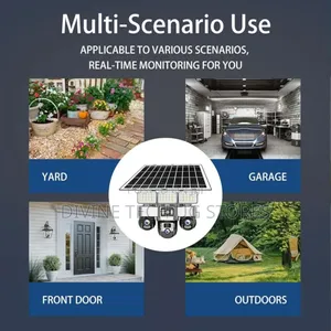 4g 3 Lens Solar Auto PTZ Camera- With Full Flood Lights