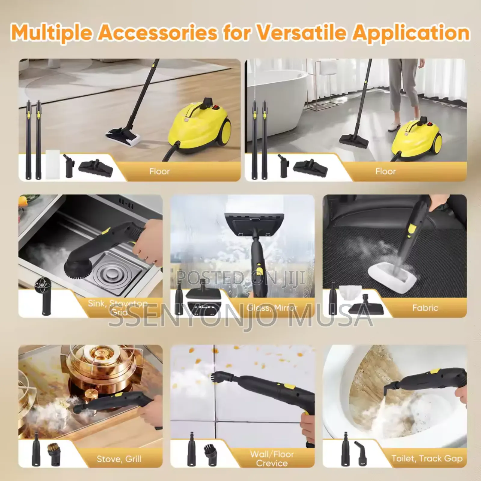 Steam Cleaner Pressure 1.8l Tank 2000w 5 Bar 320°F Multi-Purpose.