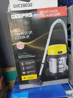 Geepas Wet and Dry Stainless Steel Vaccum Cleaner 25l