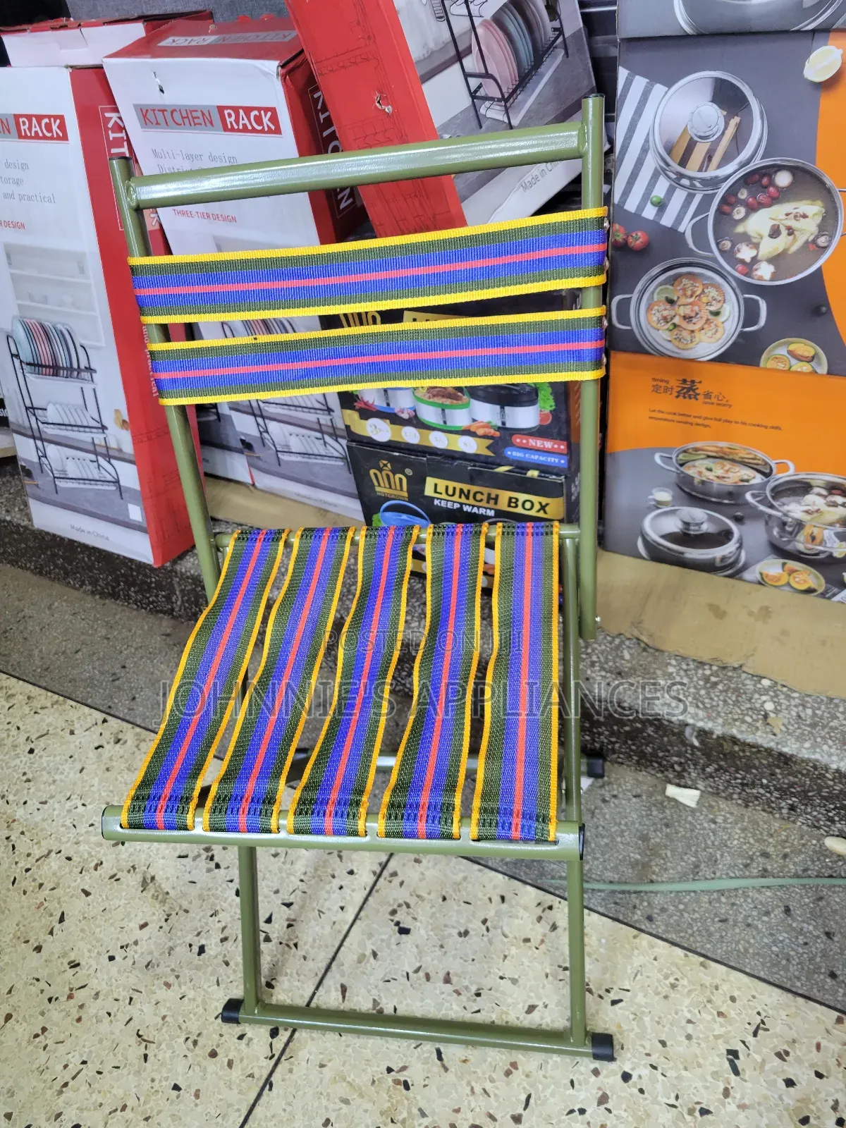 Portable Folding Chair With Woven Fabric Seat – Strong Metal Frame