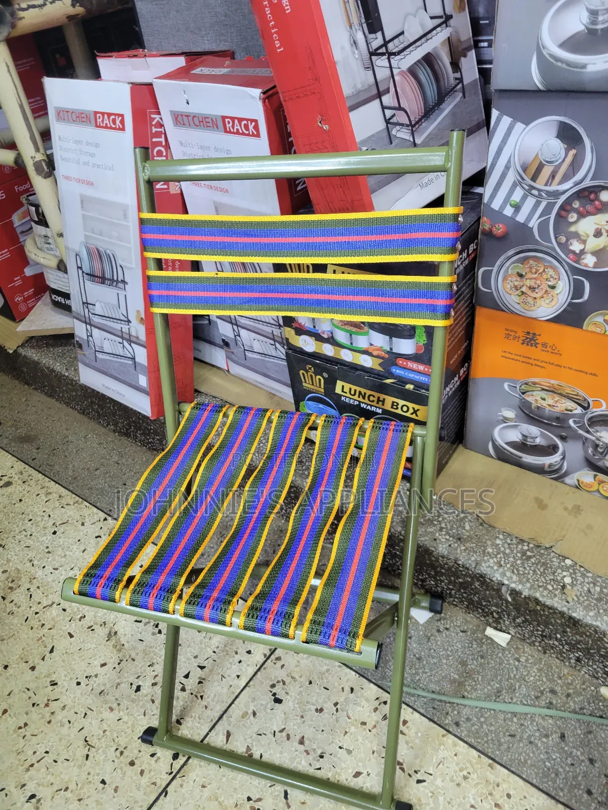 Portable Folding Chair With Woven Fabric Seat – Strong Metal Frame