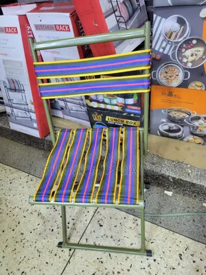 Portable Folding Chair With Woven Fabric Seat – Strong Metal Frame