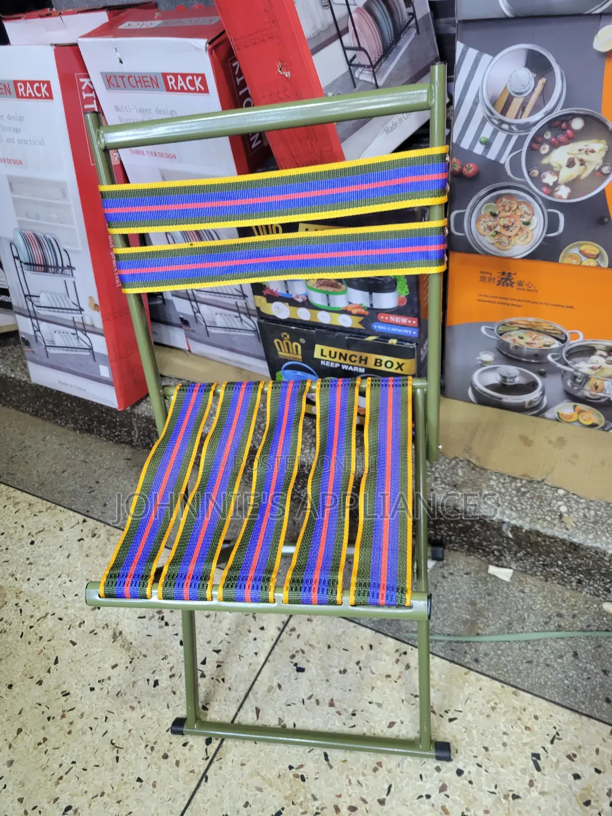 Portable Folding Chair With Woven Fabric Seat – Strong Metal Frame