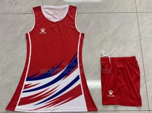 Red Color New Design Netball Uniform Adress Original Full Set