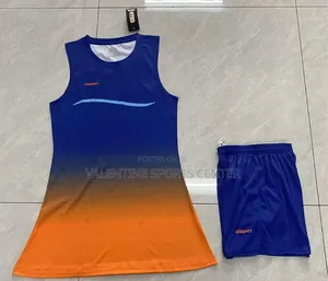 Red Color New Design Netball Uniform Adress Original Full Set