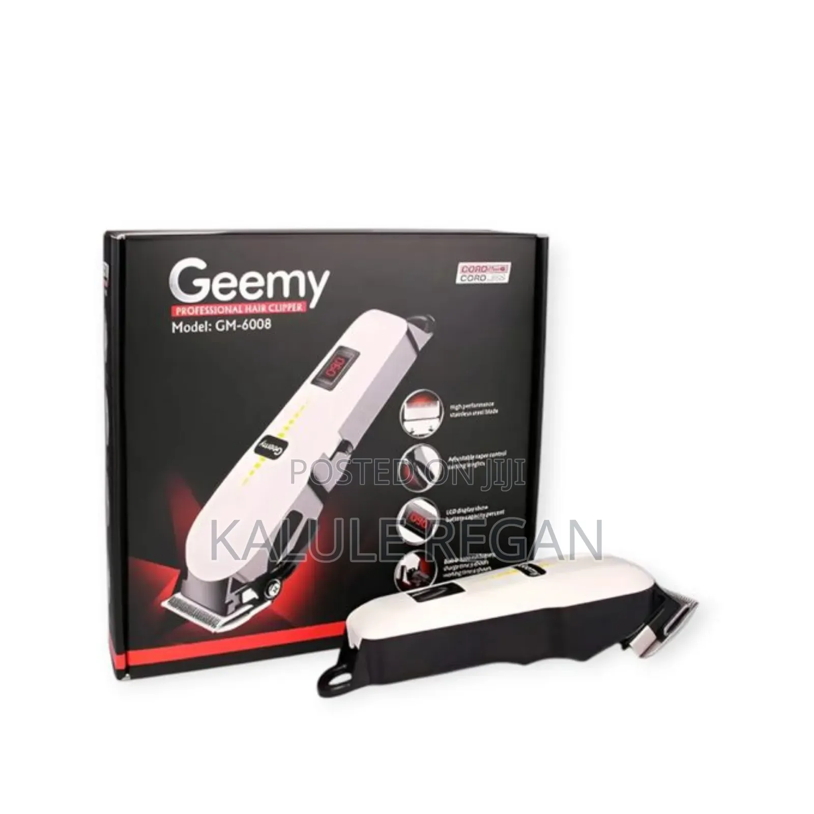 Geemy Elelectric Rechargeable Hair Shaving Machine -White
