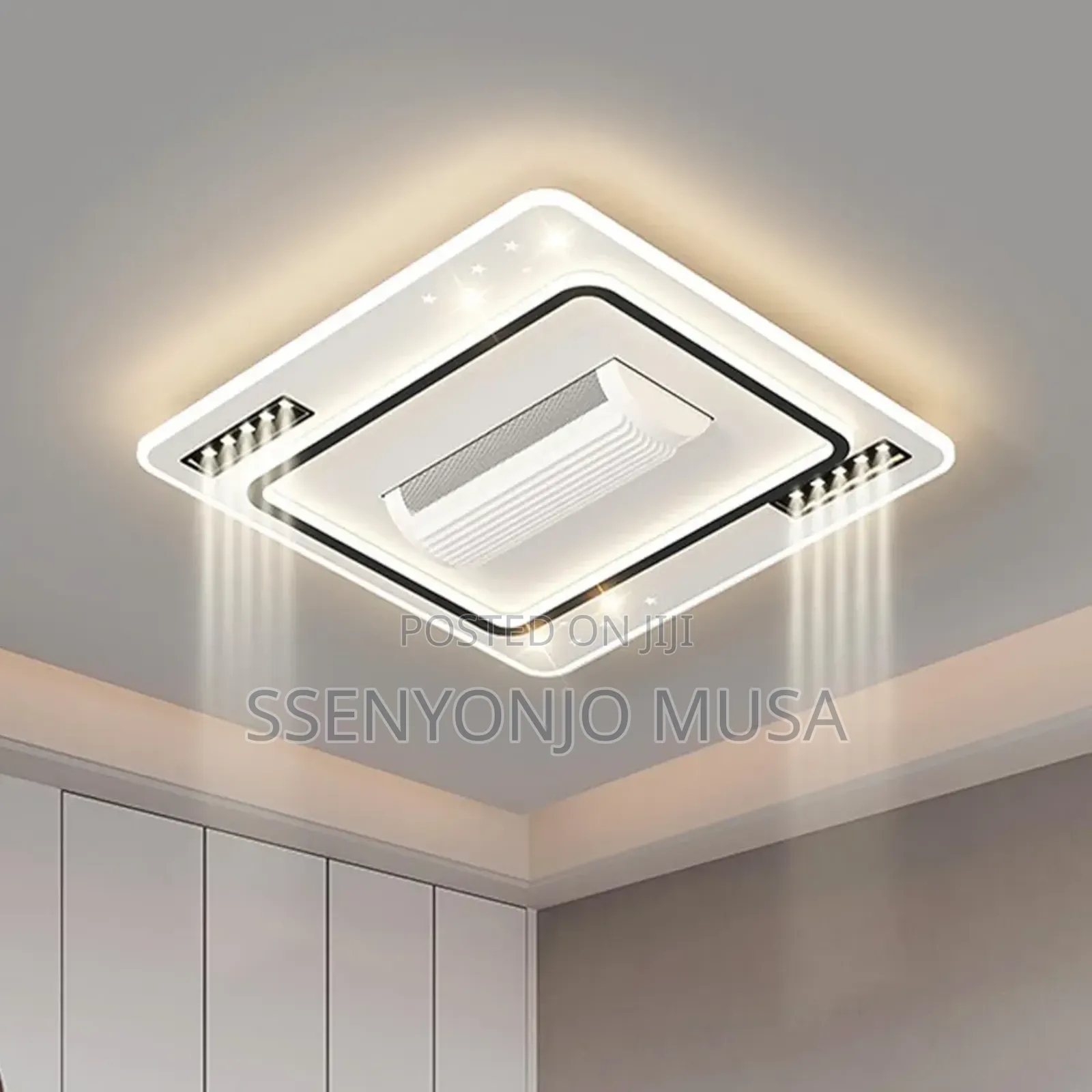 Modern Led Bladeless Ceiling Fan With Remote Control – Silent Ac Motor