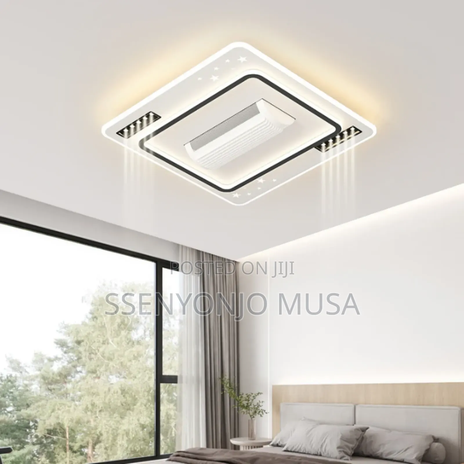 Modern Led Bladeless Ceiling Fan With Remote Control – Silent Ac Motor