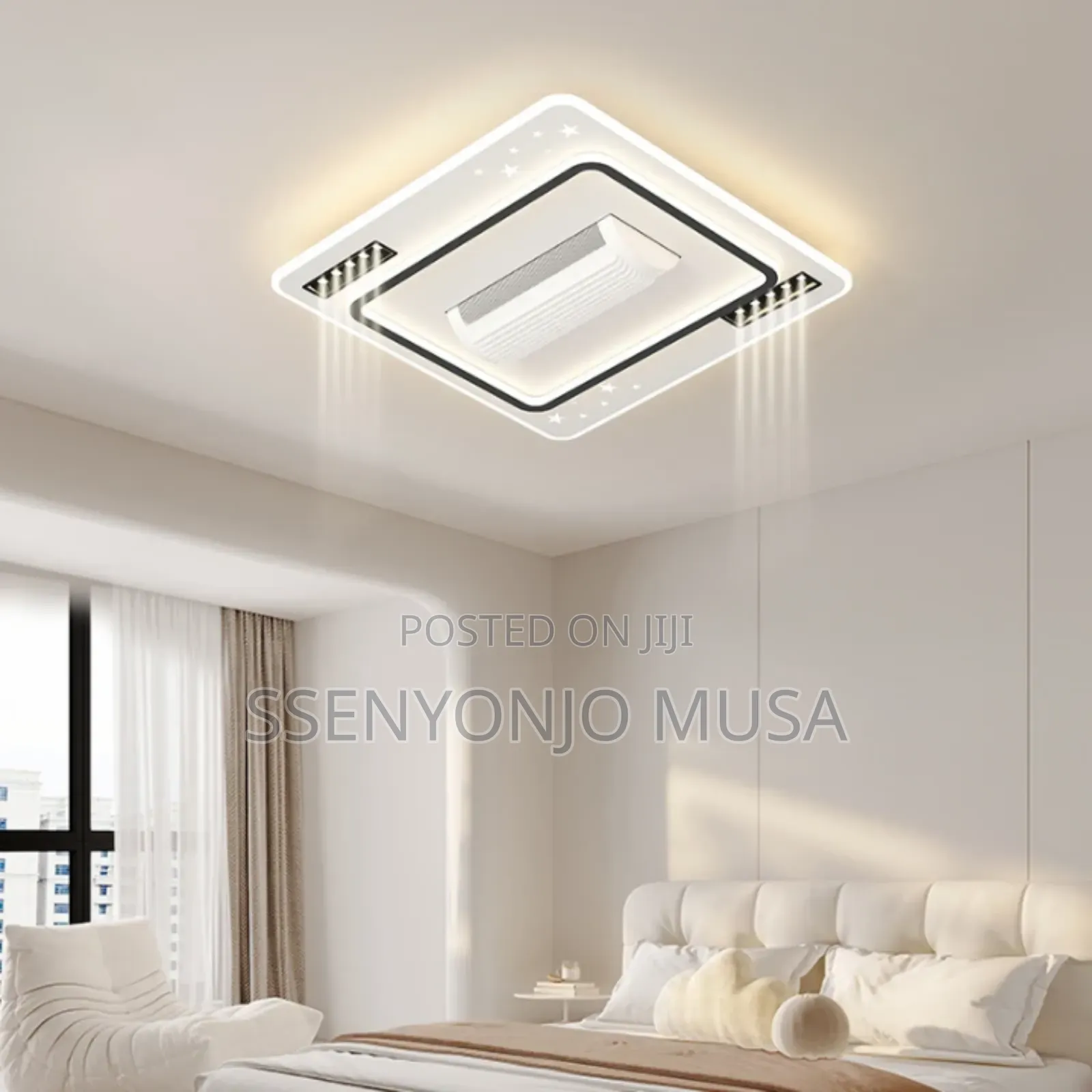 Modern Led Bladeless Ceiling Fan With Remote Control – Silent Ac Motor