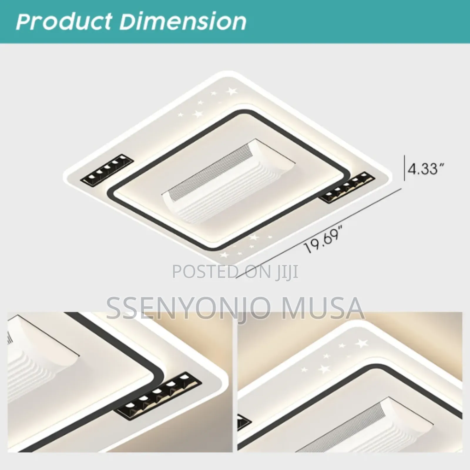 Modern Led Bladeless Ceiling Fan With Remote Control – Silent Ac Motor