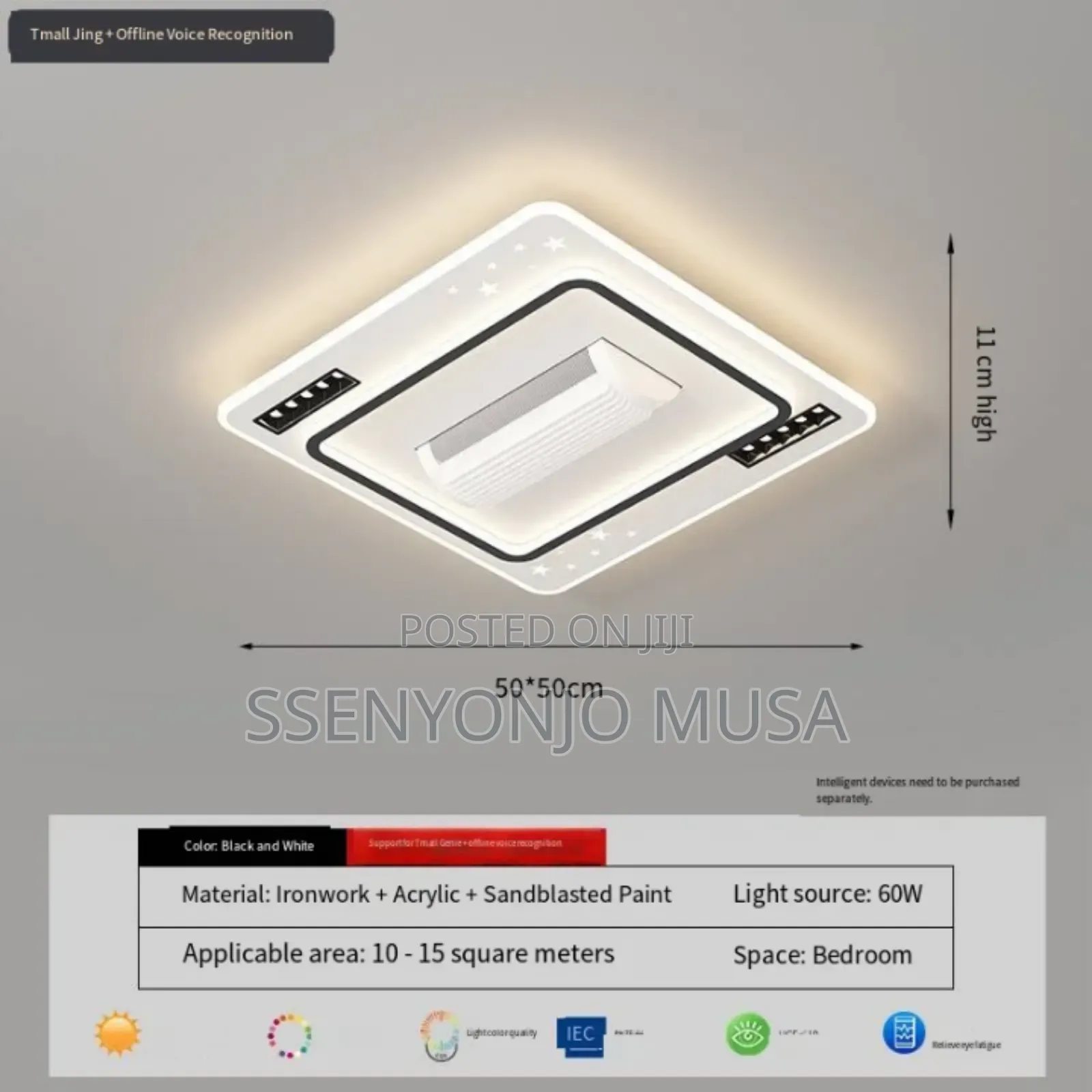 Modern Led Bladeless Ceiling Fan With Remote Control – Silent Ac Motor