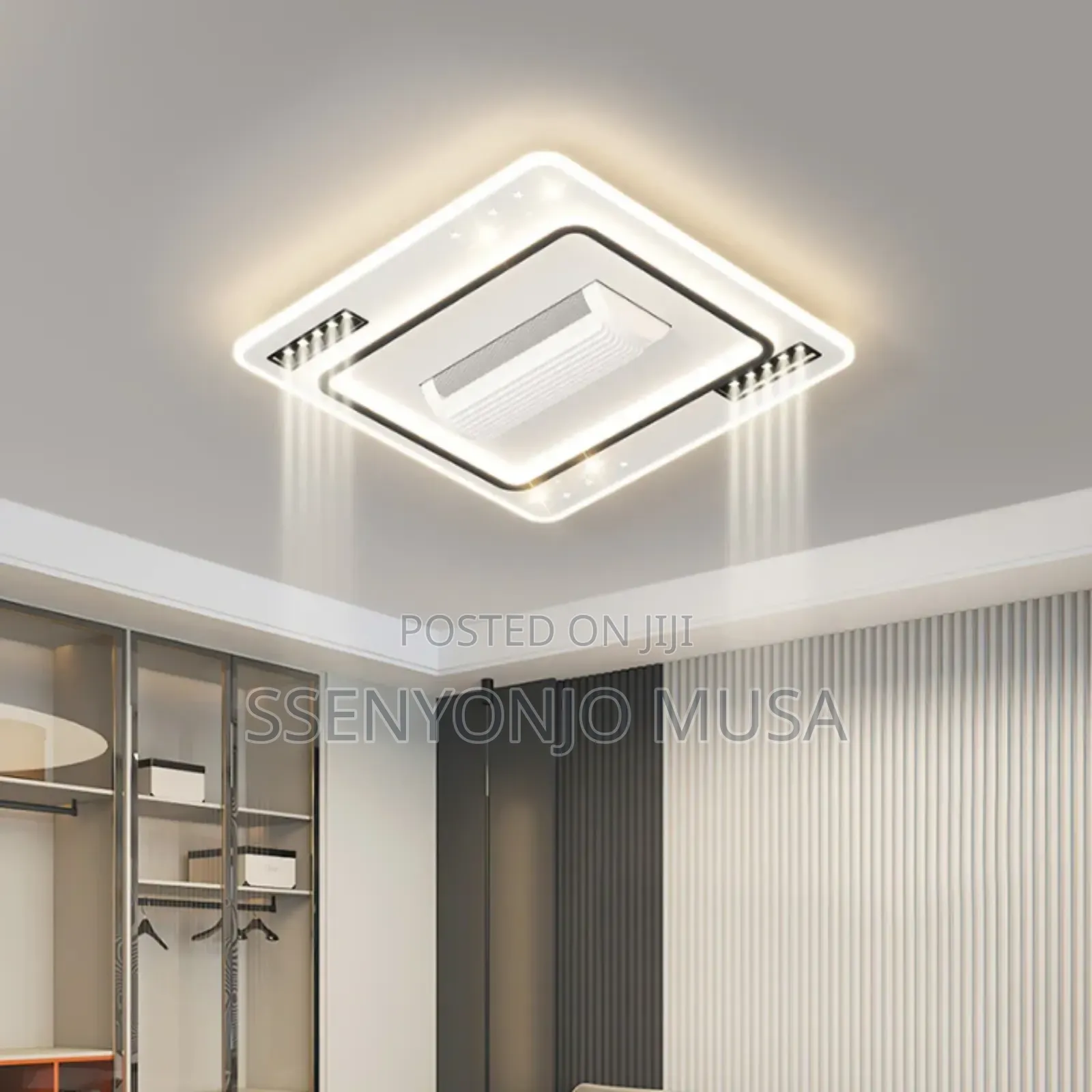 Modern Led Bladeless Ceiling Fan With Remote Control – Silent Ac Motor