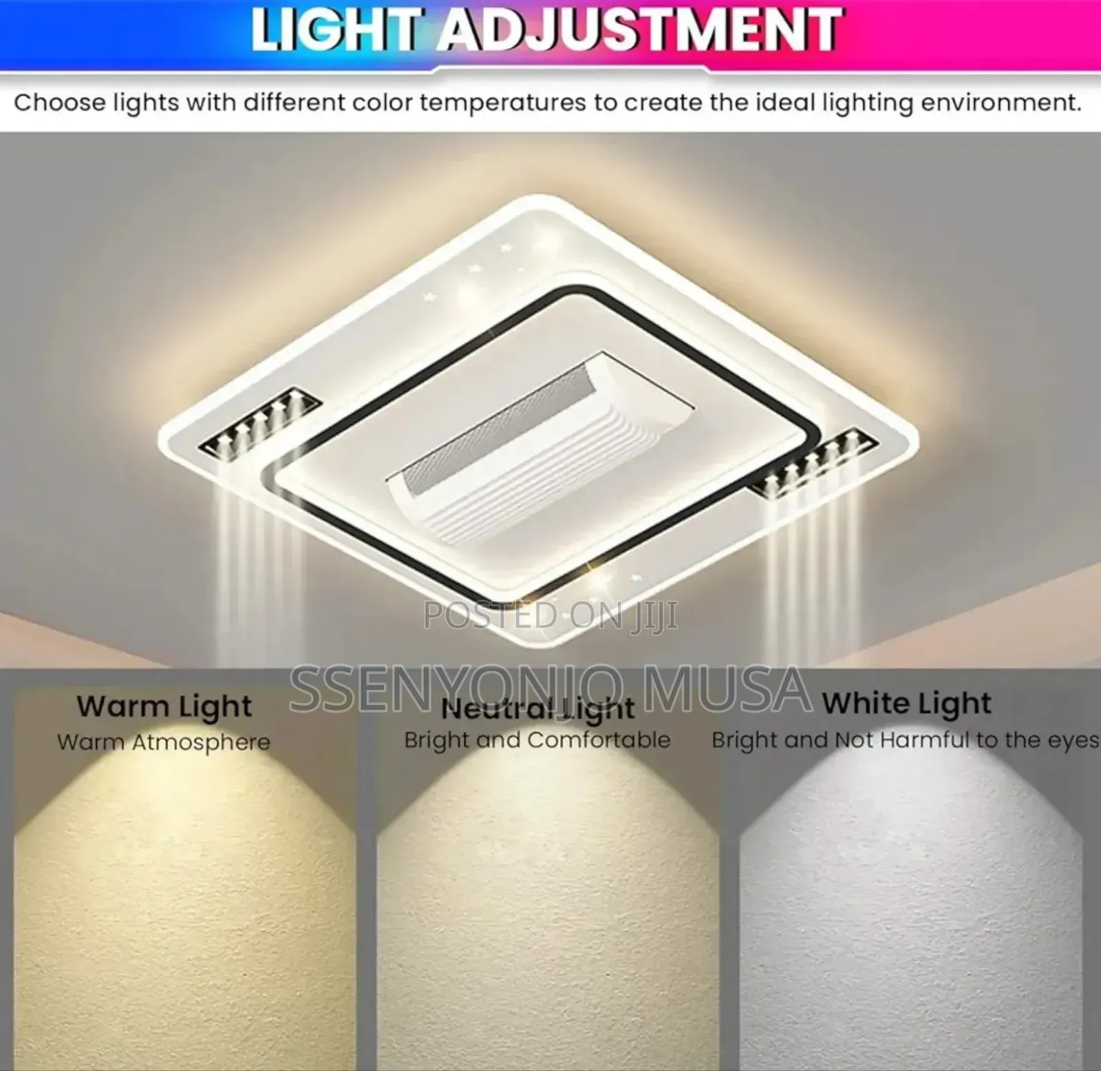 Modern Led Bladeless Ceiling Fan With Remote Control – Silent Ac Motor