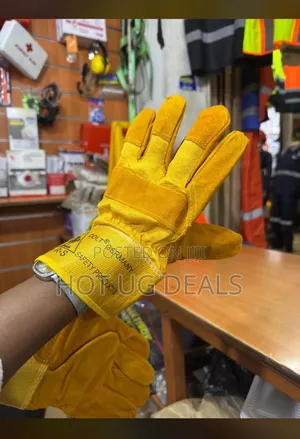 Pair Of Welding Leather Safety Gloves - Yellow