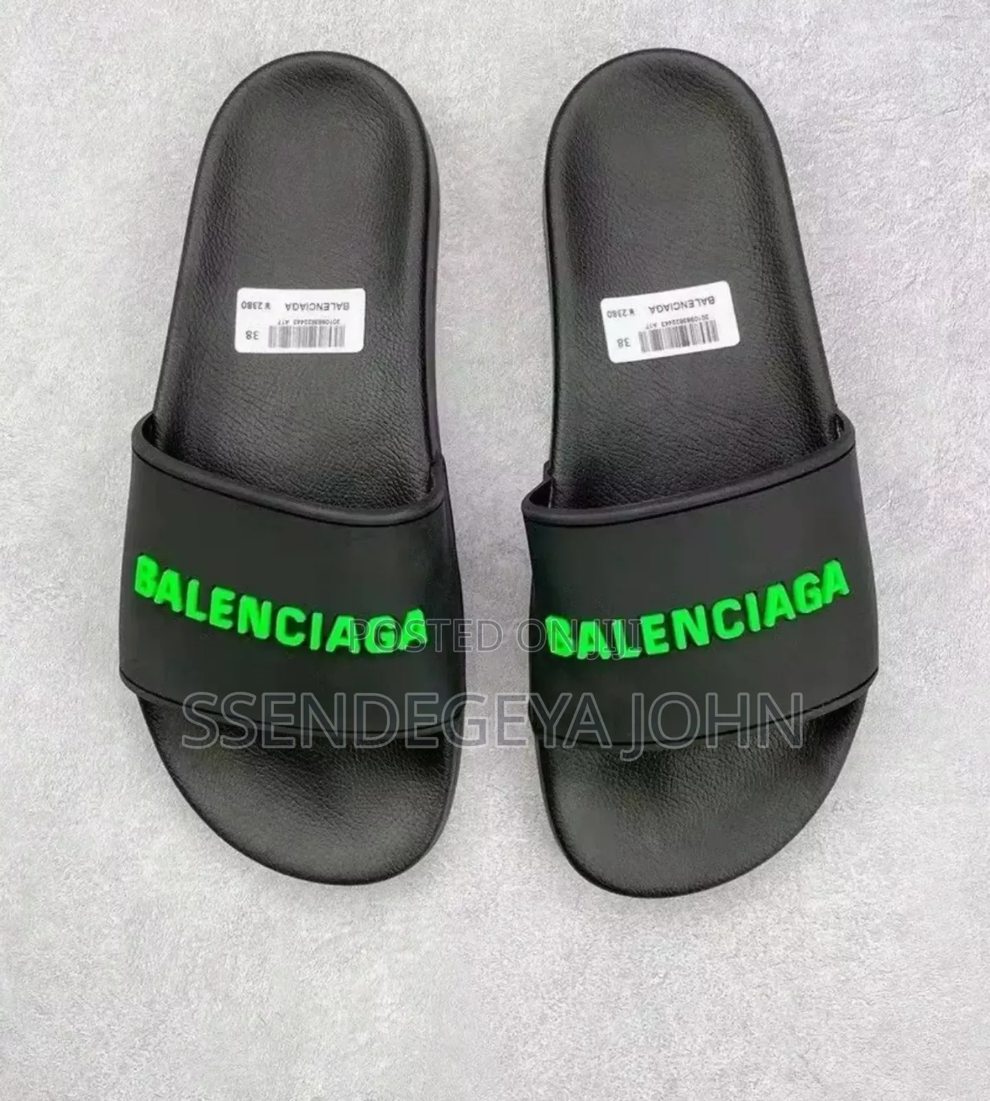 Balenciaga Black Rubber Pool Slide Sandals
