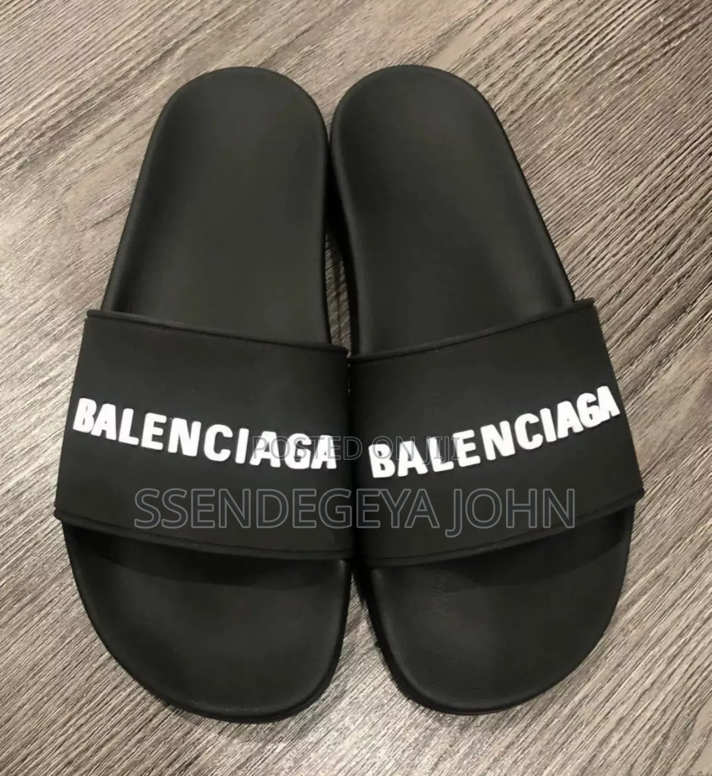 Balenciaga Black Rubber Pool Slide Sandals