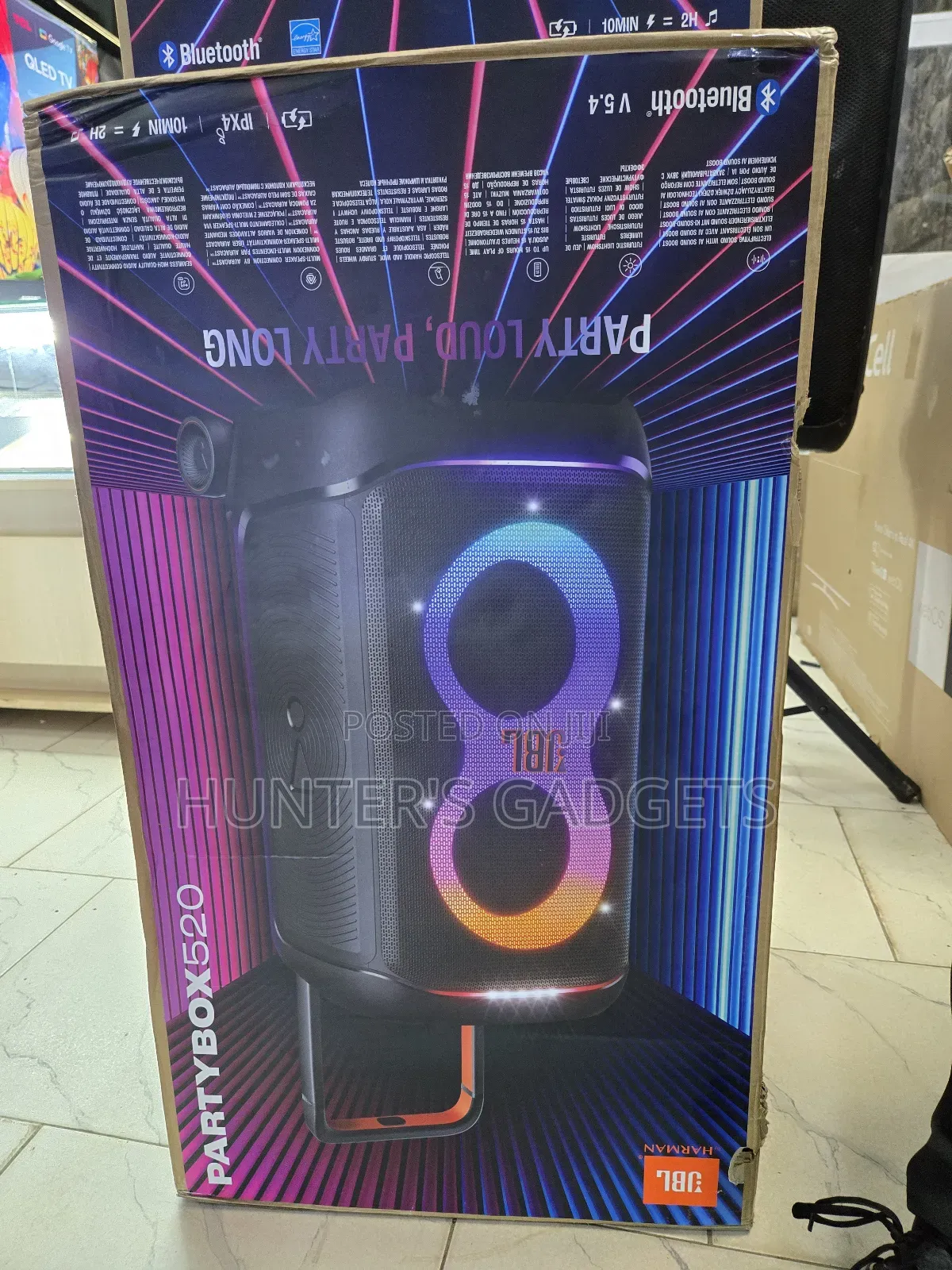 JBL Partybox 520 Bluetooth Rechargeable Powerful Speaker Brand New