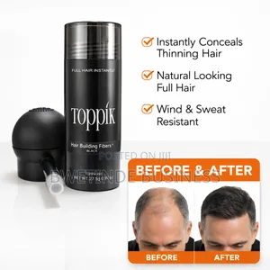 Toppik Hair Building Fibers Black – Instant Hair Thickening Solution