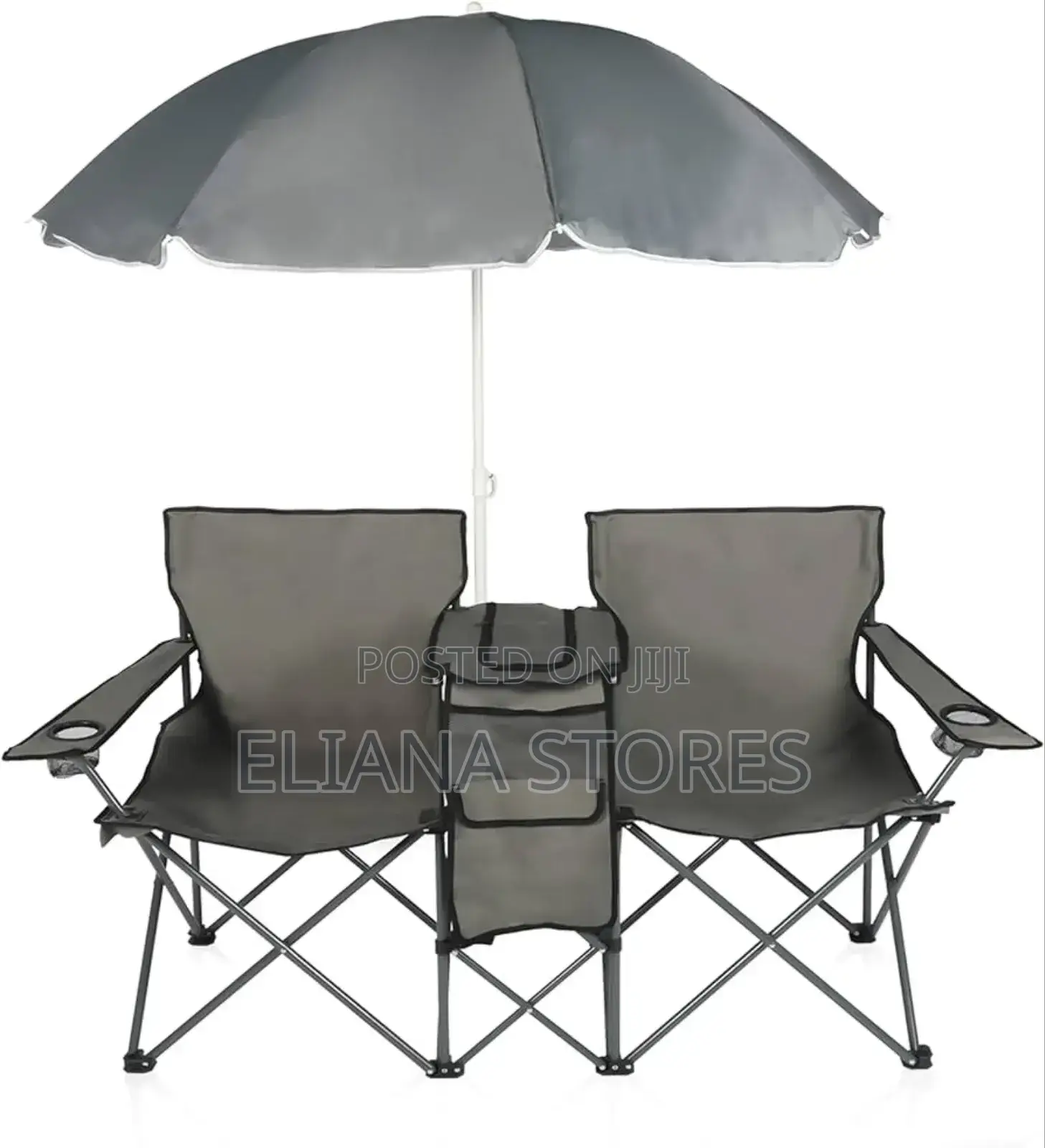 Foldable Outdoor Double Camping Chair With Umbrella