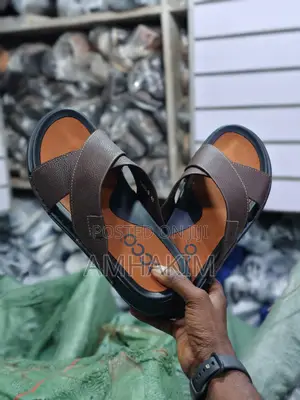 Classic Men Soft Ecco Leather Sandals in Stock