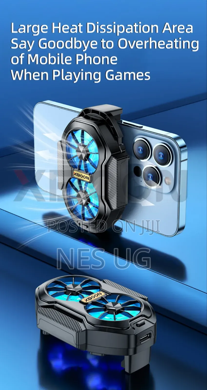 Dual Fan Mobile Phone Cooler Phone Cooling Radiator