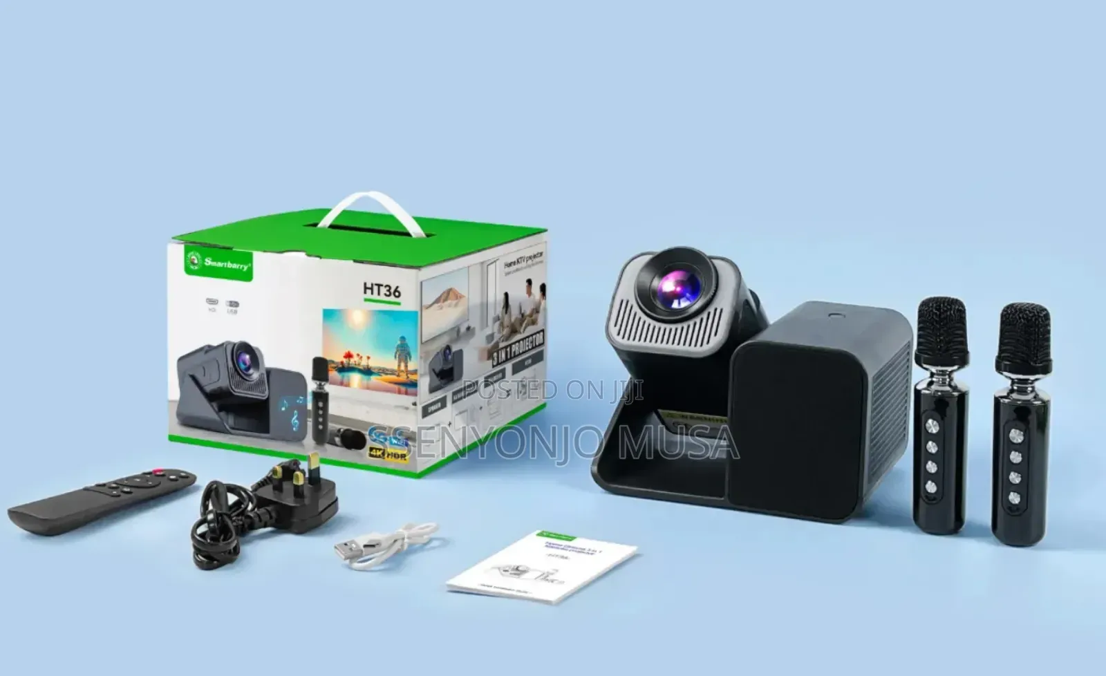 Smartberry Portable Smart Projector Android 11 Wifi With 2 Microphones