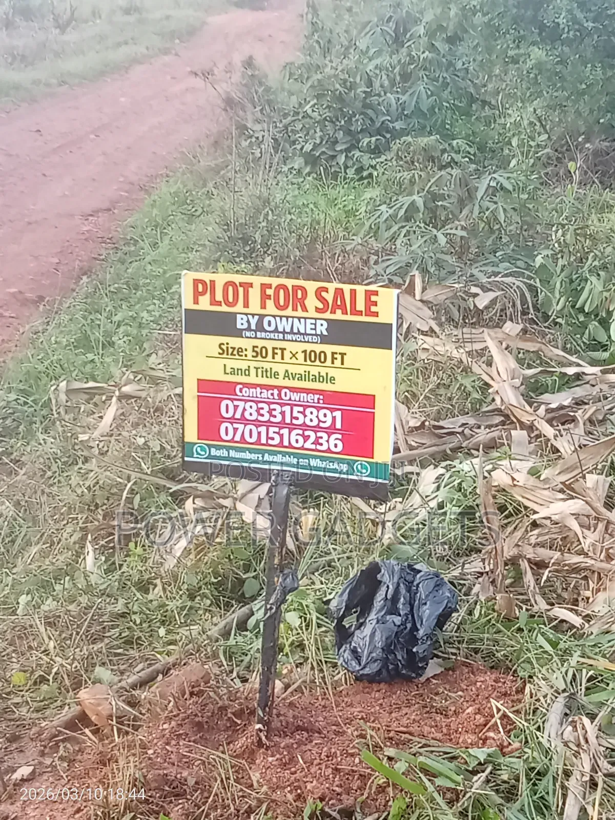 Titled Plot for Sale 50ft X100ft in Mabombwe Wakiso Hoima Rd. 33m Cash