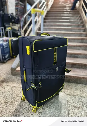 Original Cloth Suitcases. Medium Size. Black Color