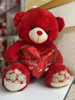 Medium Red Heart Bear