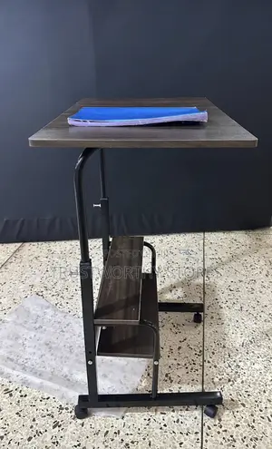 Adjustable Laptop or Reading Table With Shelves and Wheels