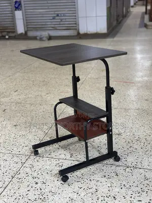 Adjustable Laptop or Reading Table With Shelves and Wheels