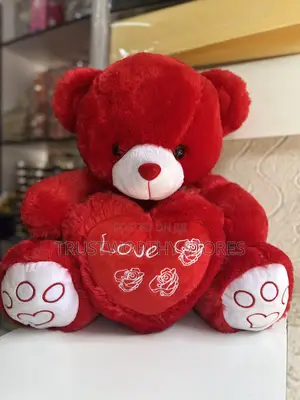 Red With White Teddy Bear With a Zip