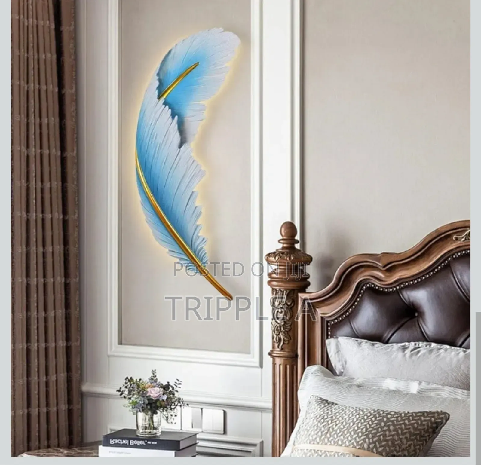 Modern Feather Wall Art Led Light