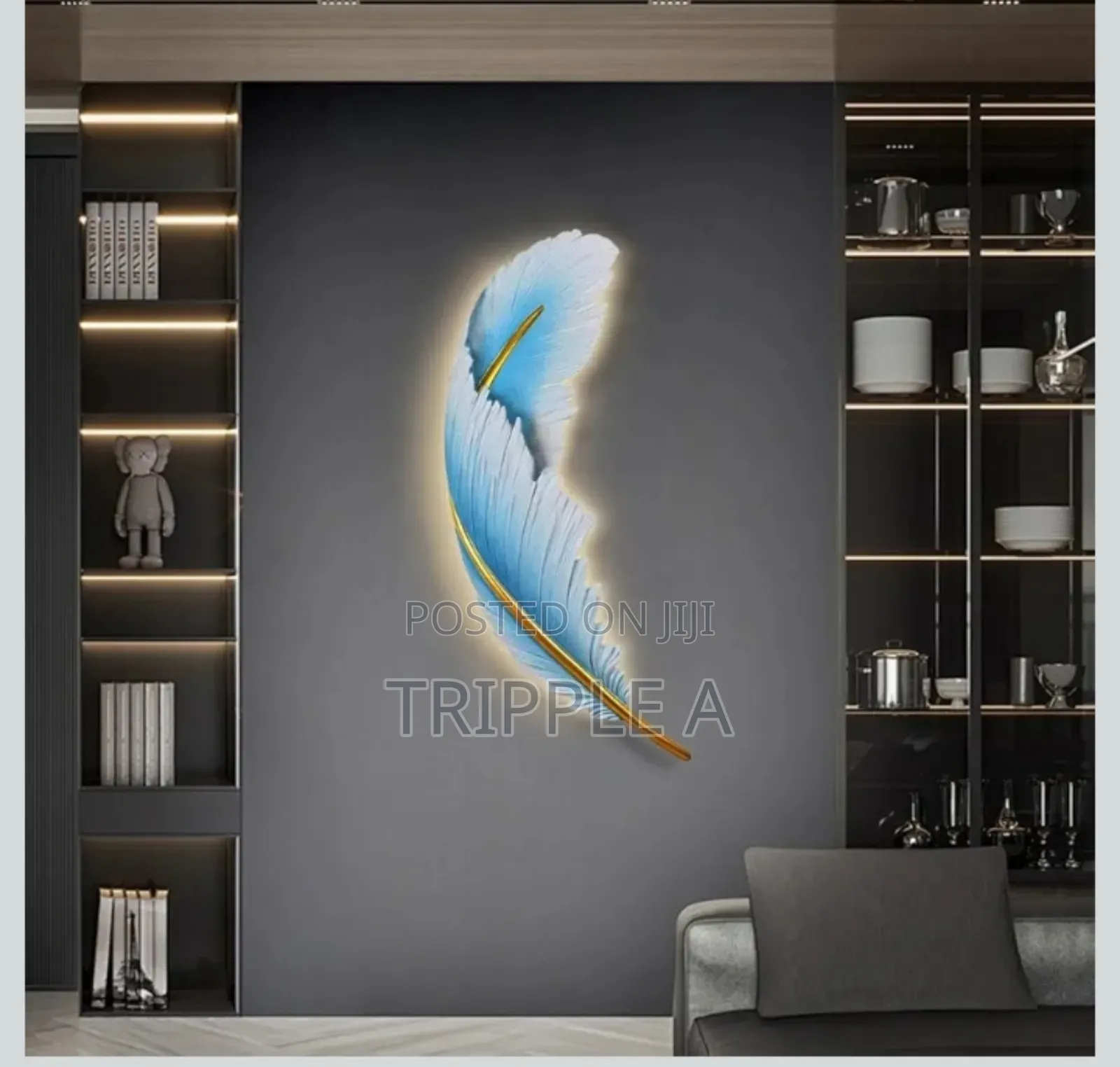 Modern Feather Wall Art Led Light