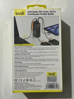 Budi 65w Powerbank 30,000 Mah for Phone and Laptop