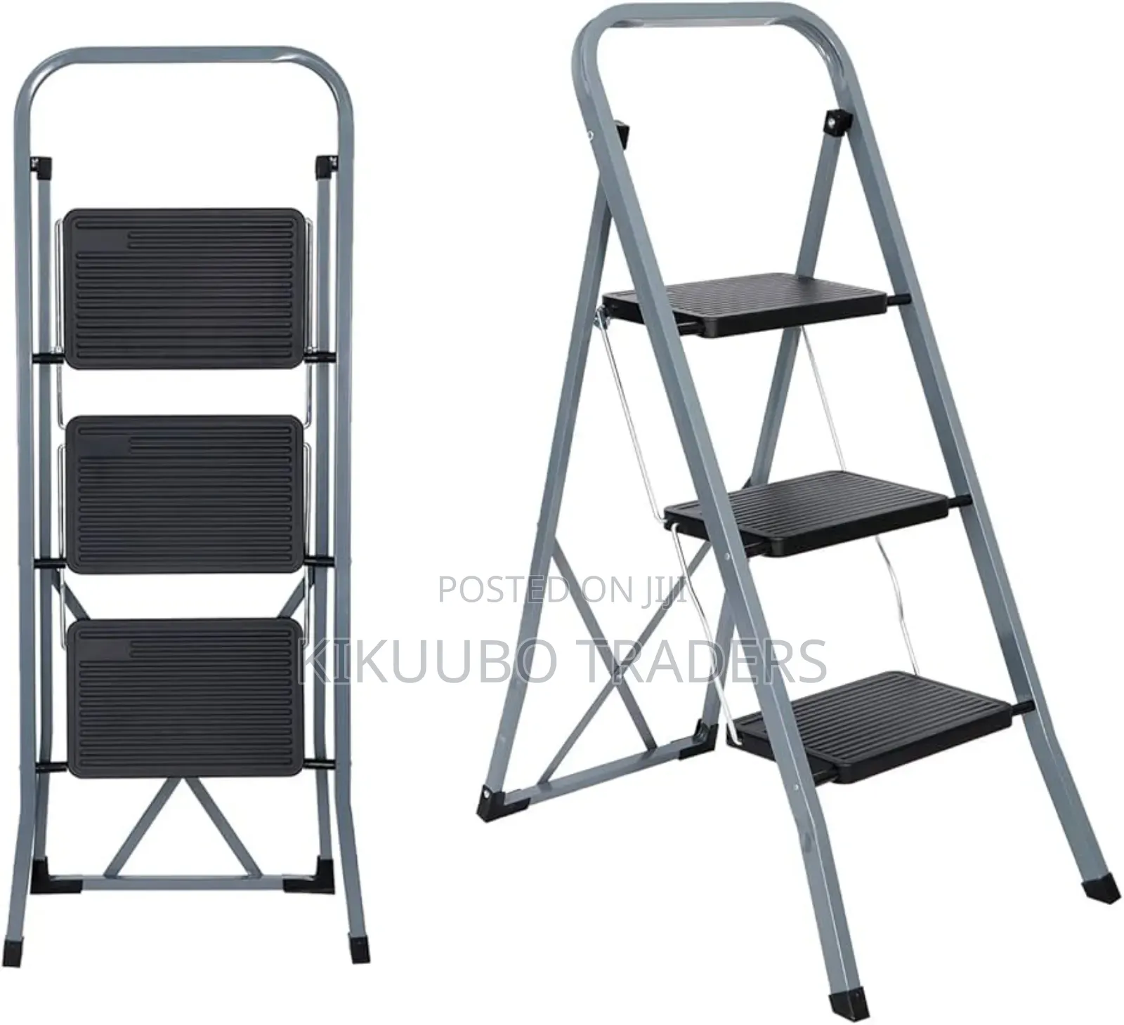 3 Step Folding Ladders With Wide Anti-Slip Platform