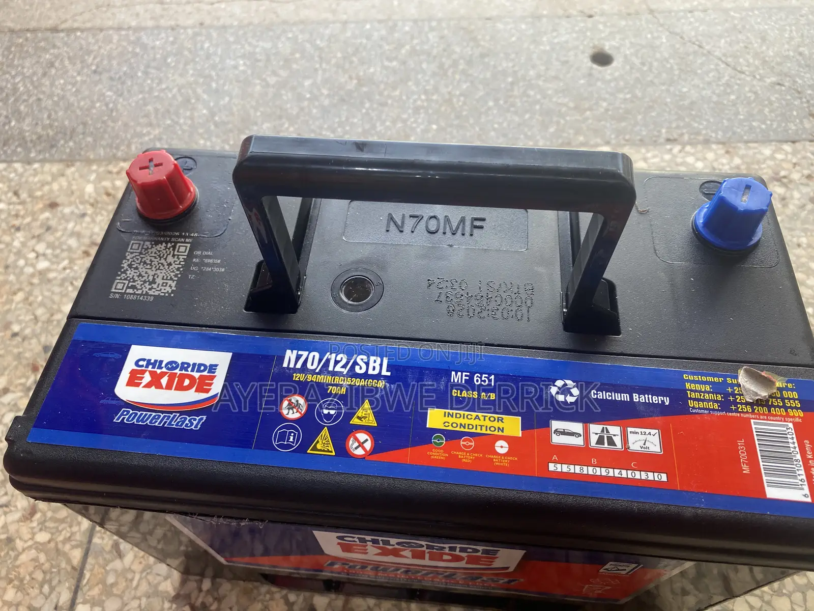 N70 Battery Powerlast Chloride Exide