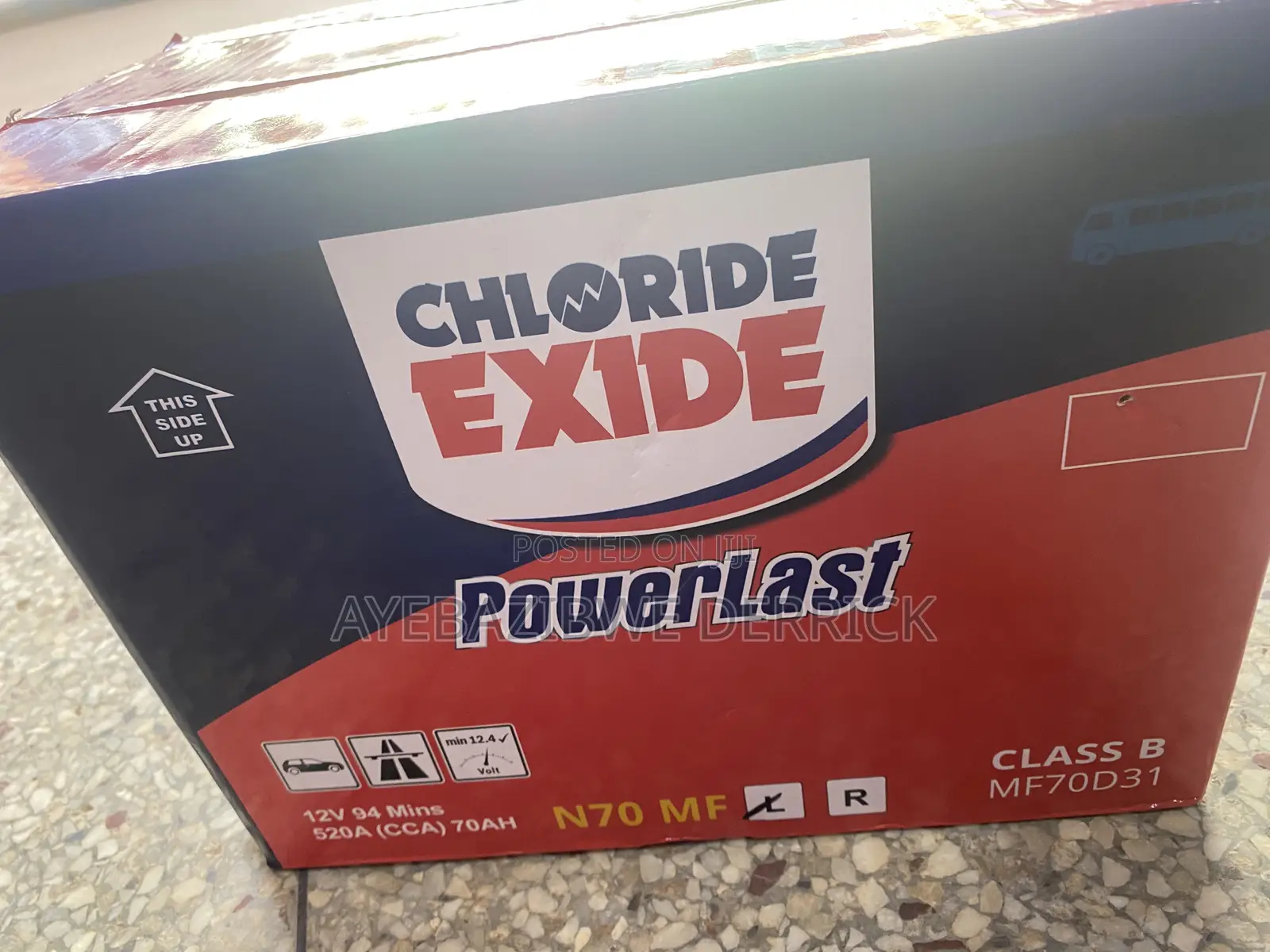N70 Battery Powerlast Chloride Exide