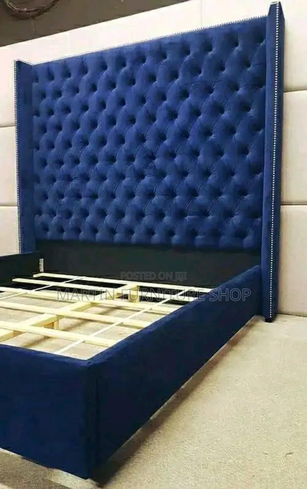 A Blue Button Bed for Sale Brand New Musambya Timbers Used