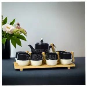 Ceramic Tea Pot 8pc ~ Black