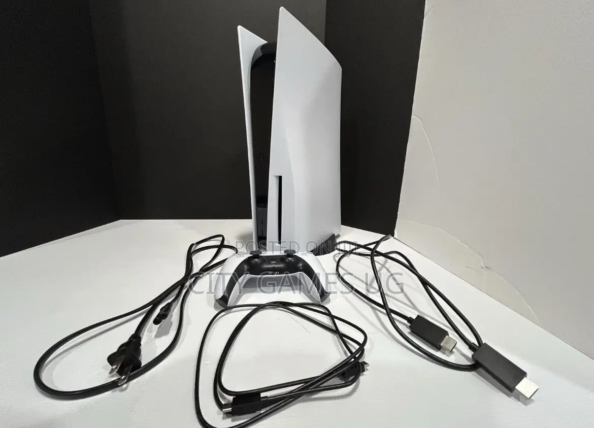 Used Sony Playstation 5 Console-Controller, Stand, Cables Included