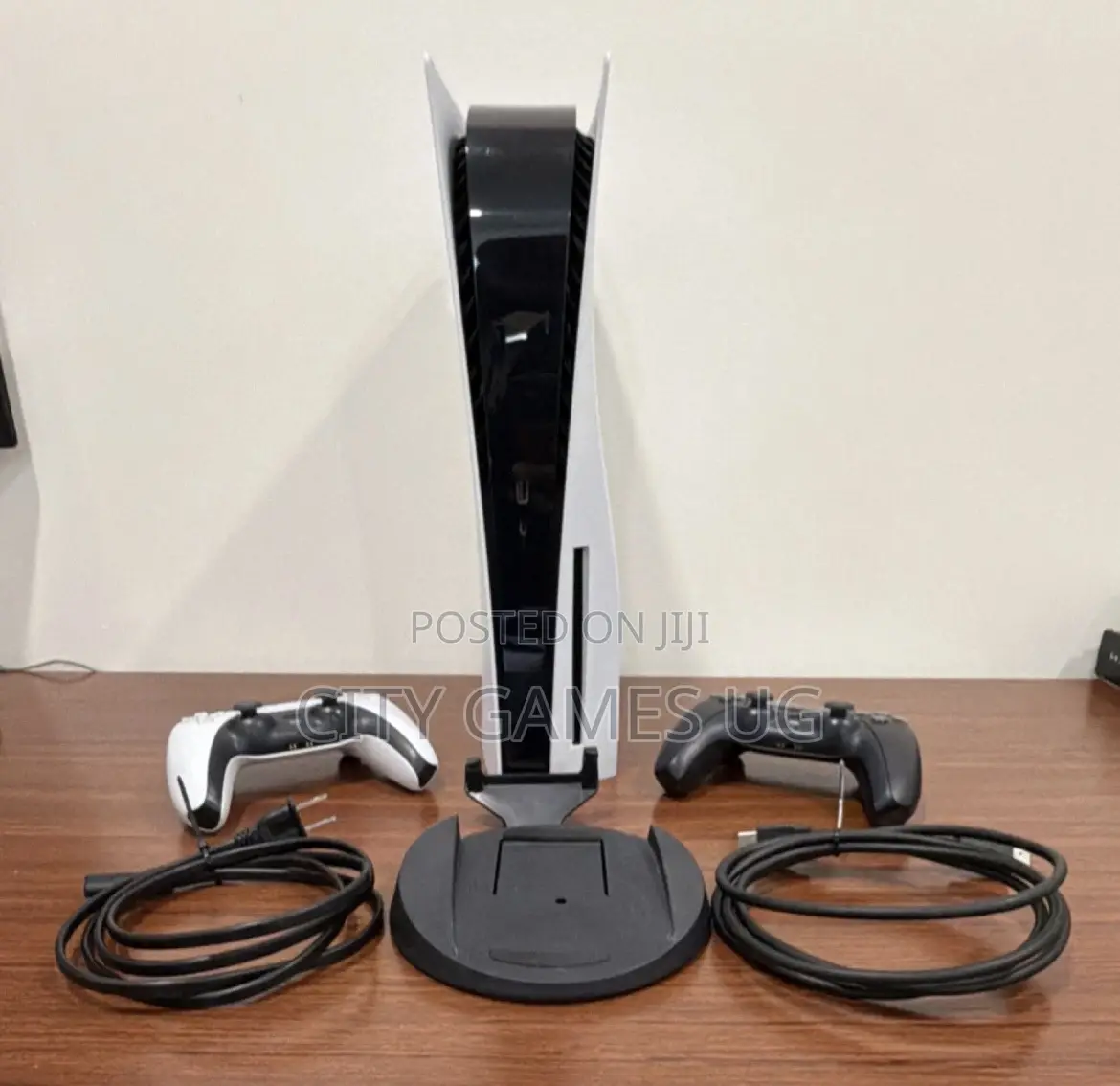 Sony Playstation 5 Disk Console With Two Controllers, Cables Stand