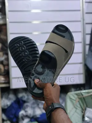 Ecco Strap Premium Classic Leather Rubber Sole Sandals