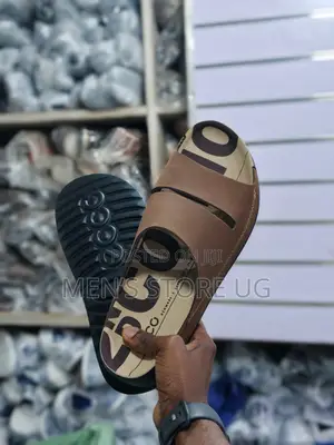 Ecco Strap Premium Classic Leather Rubber Sole Sandals