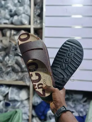 Ecco Strap Premium Classic Leather Rubber Sole Sandals