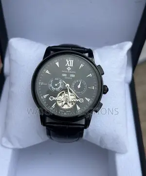 Swiss Made Patek Phillipe Leather Strap Mens Watch